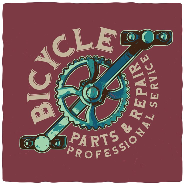 Vector tshirt or poster design with bicycle parts