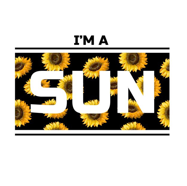 Vector tshirt print with sunflowers and slogan vector illustration