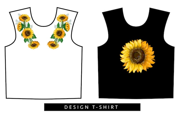 Vector tshirt print with sunflowers and slogan vector illustration