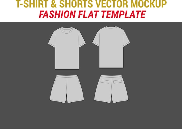 Вектор Шорты для футболки fashion flat template2