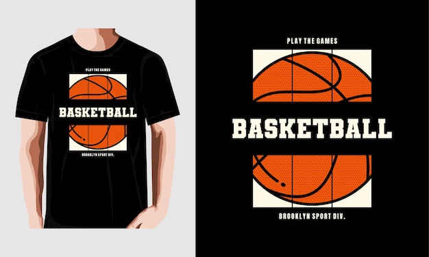 Vettore tshirt slogan tipografia basketbal illustrazione vintage vettore premium