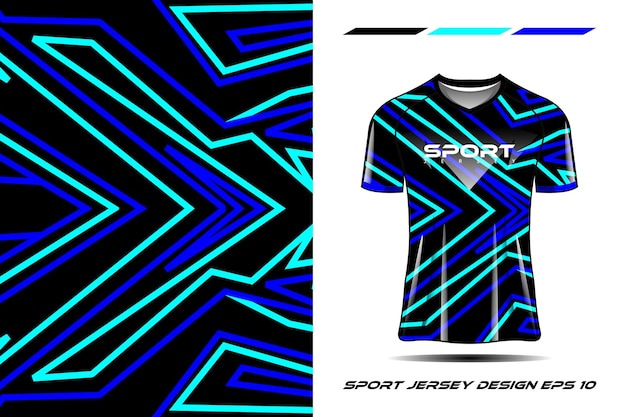 Tshirt sport blauwe verf splash ontwerp voor race jersey fietsen voetbal gaming premium vector