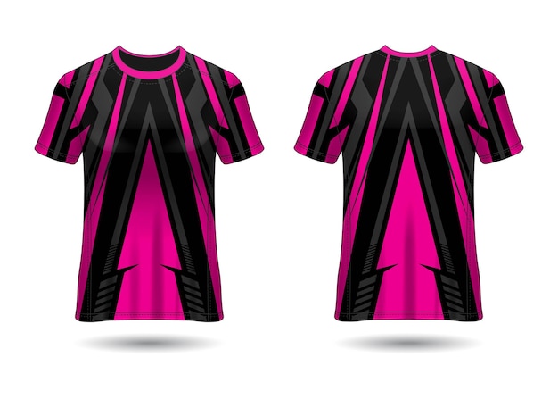 Tshirt sport design racing jersey for club uniform front and back view