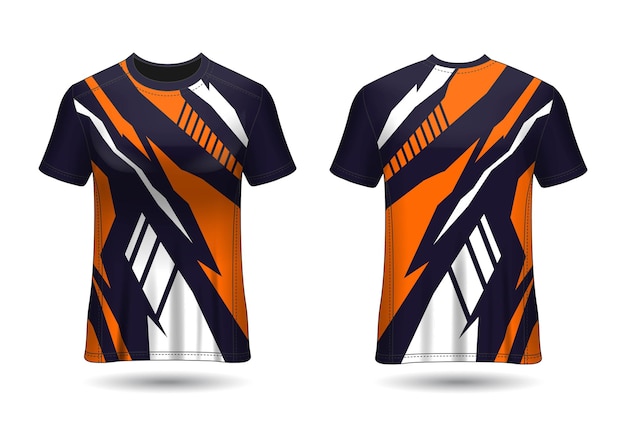 Tshirt sport design maglia da corsa per vista frontale e posteriore dell'uniforme del club