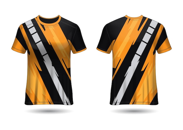 Tshirt sport design maglia da corsa per vista frontale e posteriore dell'uniforme del club