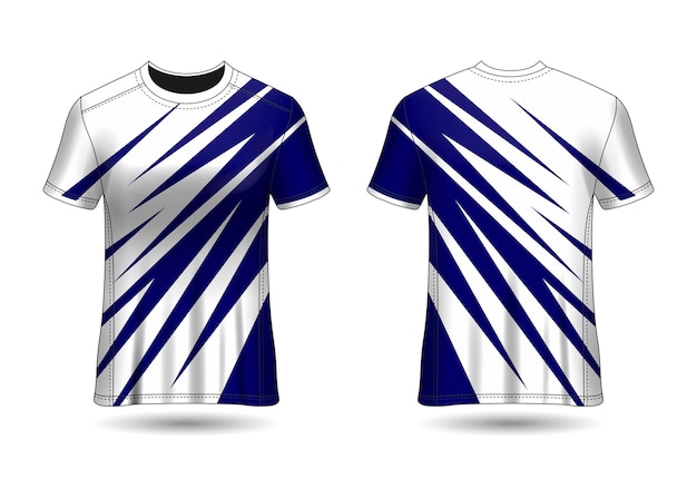 Tshirt sport design racing jersey for club uniform front and back view