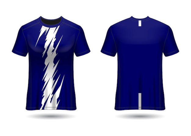 Tshirt sport design maglia da corsa per vista frontale e posteriore dell'uniforme del club