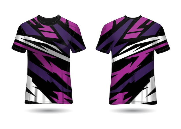 Tshirt sport design racing jersey for club uniform front and back view