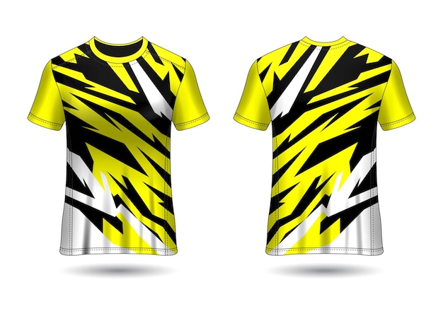 Tshirt sport design racing jersey for club uniform front and back view