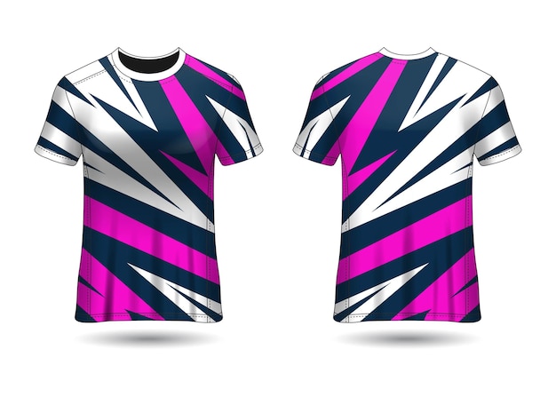 クラブユニフォームの正面図と背面図のTシャツスポーツデザインレーシングジャージTシャツスポーツデザインRaci