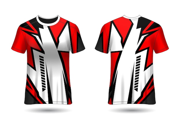 クラブユニフォームの正面図と背面図のtシャツスポーツデザインレーシングジャージ