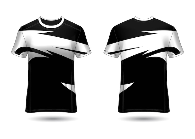 クラブユニフォームの正面図と背面図のtシャツスポーツデザインレーシングジャージ