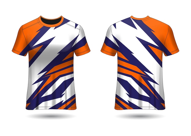 Tshirt sport design racing jersey voor clubuniform voor- en achteraanzicht