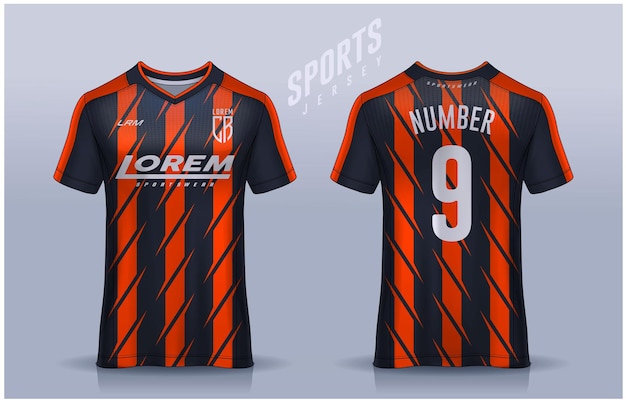 tshirt sport design template Soccer jersey for football club uniform front and back view