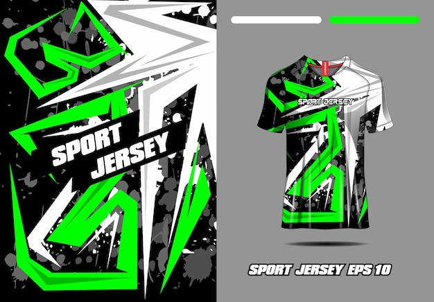 Tshirt sport groen wit grunge textuur achtergrond voetbal trui fietsen voetbal gaming vector