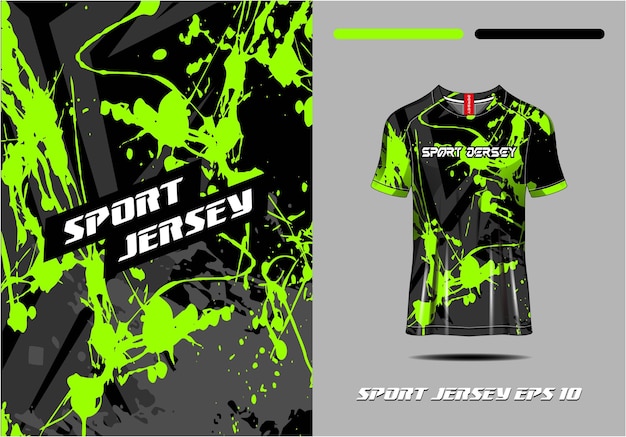 Tshirt sport groene grunge textuur achtergrond voor voetbal jersey fietsen voetbal gaming premium