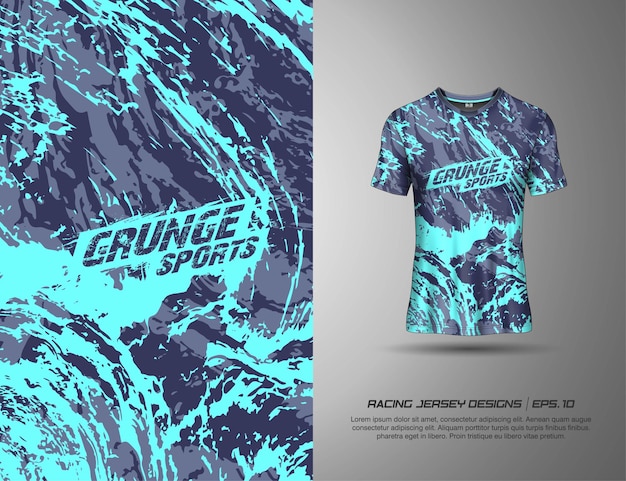 Tshirt sport grunge ontwerp voor racen, jersey, fietsen, voetbal, gaming