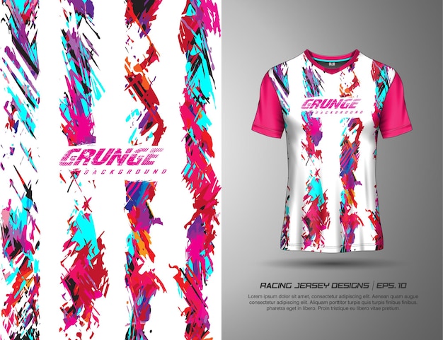 Tshirt sport grunge textuur achtergrond voor voetbaltrui, downhill, fietsen, voetbal, gaming.