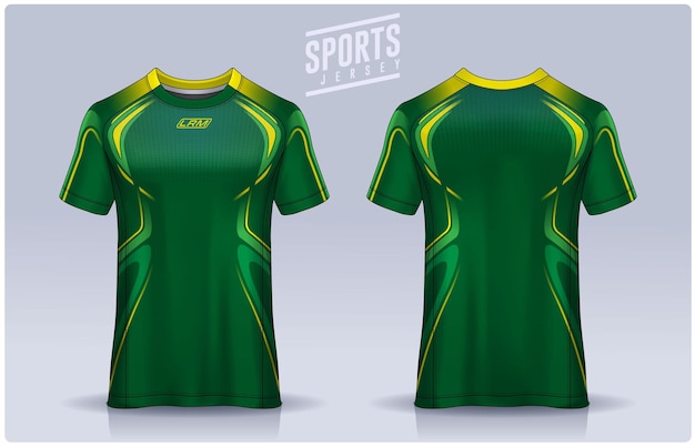 Vector tshirt sport ontwerpsjabloon voetbaltrui mockup voor voetbalclub uniform voor- en achteraanzicht