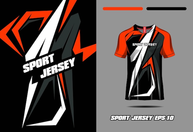 Premium Vector  Orange gray racing jersey design
