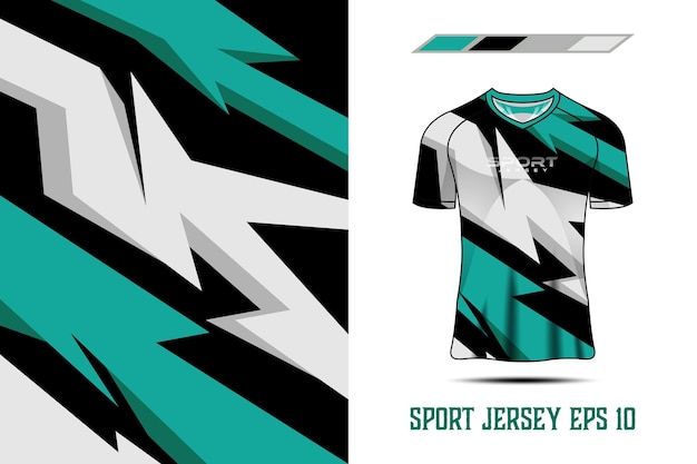 Вектор Спортивный дизайн футболки для гоночного трикотажа, велоспорт, футбольные игры, премиум-вектор