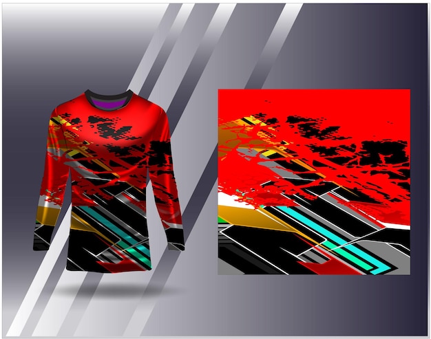 Vettore tshirt design sportivo per maglia da corsa ciclismo calcio gioco motocross