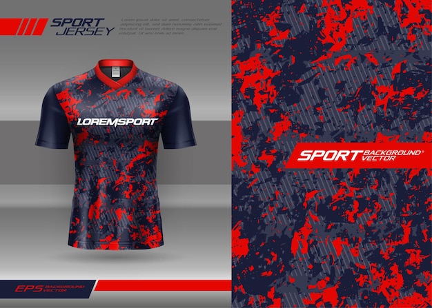 Tshirt sport design in jersey con texture grunge per corse di calcio, giochi di motocross, giochi di ciclismo