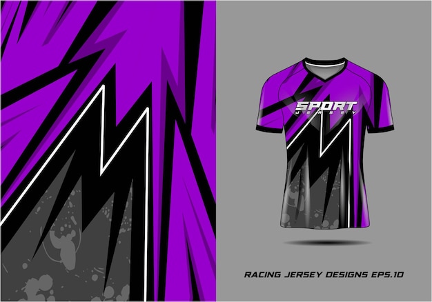 Vector tshirt sports purple grunge texture background for soccer jersey  cycling football gaming premium