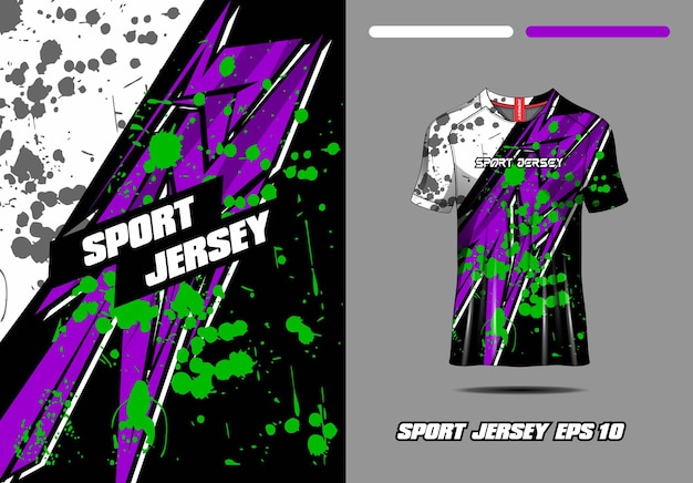 Tshirt sports purple grunge texture background for soccer jersey cycling football gaming vector