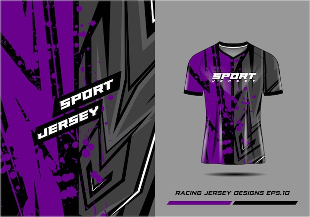 Tshirt sports purple grunge texture background for soccer jersey football gaming premium