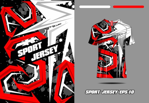 Vector tshirt sports red white grunge texture background soccer jersey cycling football gaming vector