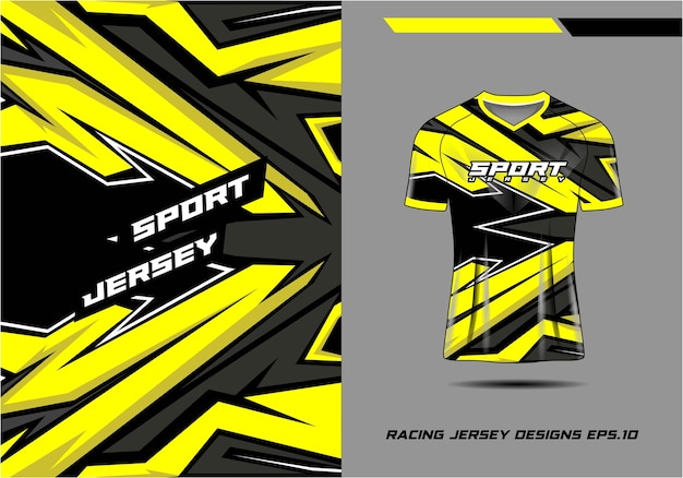 レーシングジャージサイクリングサッカーゲームプレミアムベクトルのためのTシャツスポーツイエローペイントスプラッシュデザイン