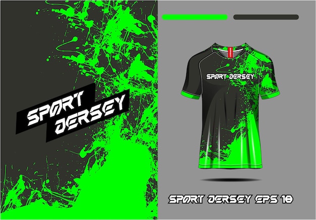 Tshirt sportsgreen grunge texture background for soccer jersey cycling football gaming vector