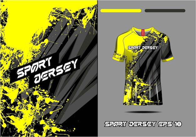 サッカージャージサイクリングサッカーゲームベクトルのtシャツsportsyellow灰色グランジテクスチャ背景