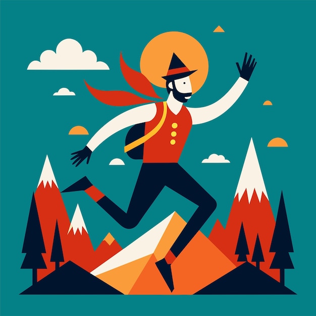 TShirt Sticker Design of a bold minimalist graphic capturing the spirit of adventure