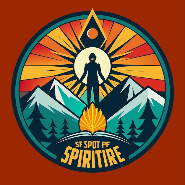 TShirt Sticker Design of a bold minimalist graphic capturing the spirit of adventure