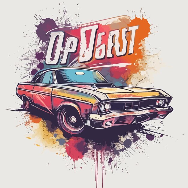 Vector tshirt template automotive