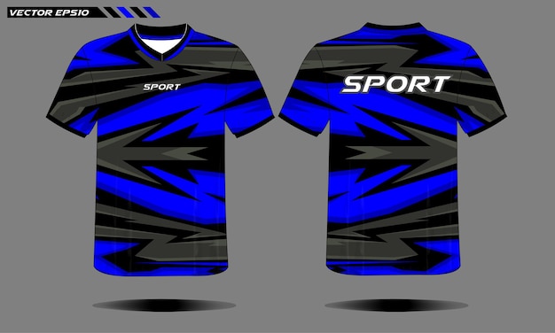 Tshirt modello da corsa jersey design maglia da calcio blu