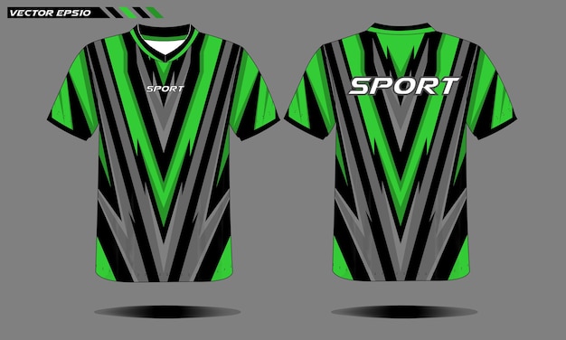 Tshirt template racing jersey design green color football jersey