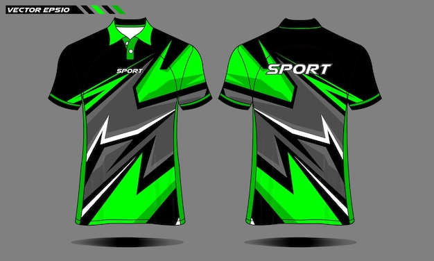 Tshirt template racing jersey design green color football jersey