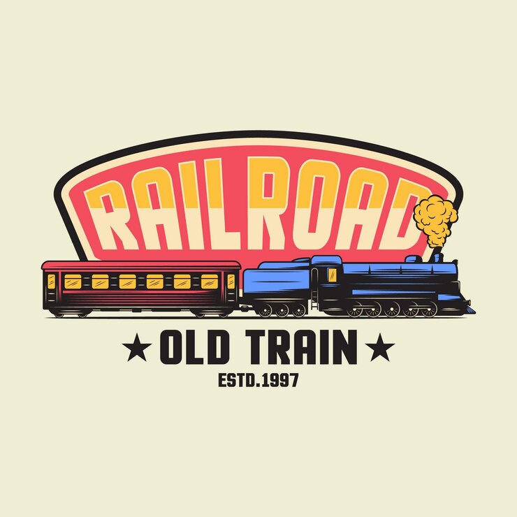 Vector tshirt vintage train vector design and emblem logo