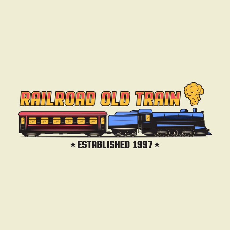 Vector tshirt vintage train vector design and emblem logo