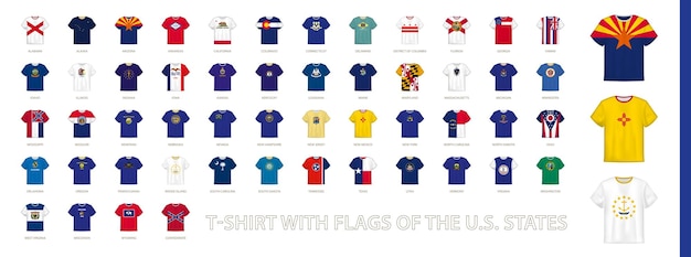 Tshirts with flags of the US States large collection of t shirt design