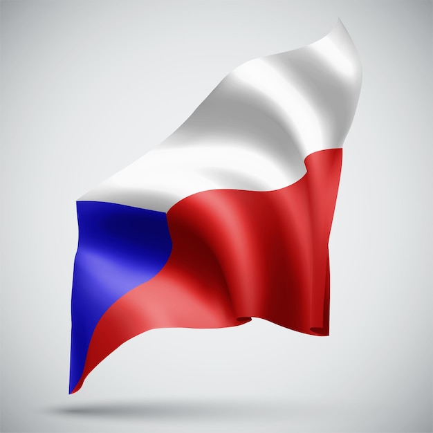 Tsjechië, vector 3d vlag geïsoleerd op een witte background