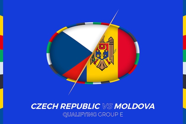 Tsjechië vs moldavië icoon voor kwalificatiegroep e voor europees voetbaltoernooi