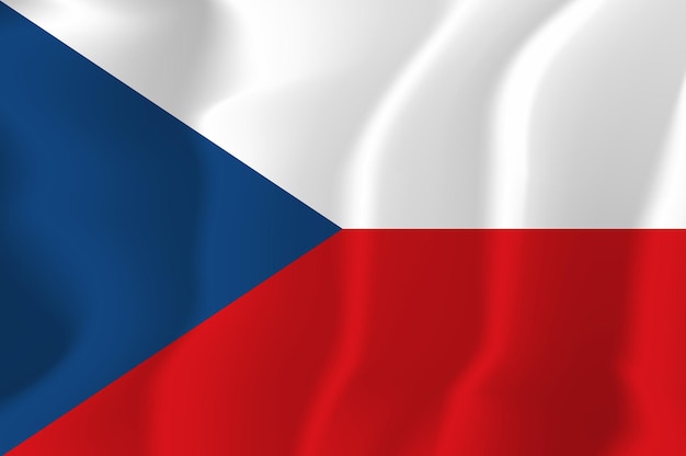 Tsjechië Zwaaide Vlag Vector Illustratie Achtergrond
