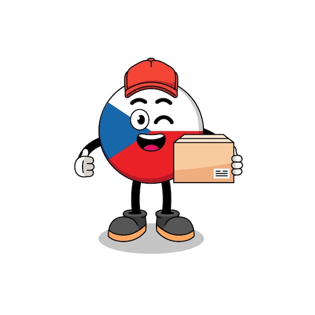 Tsjechische republiek mascotte cartoon als koerier