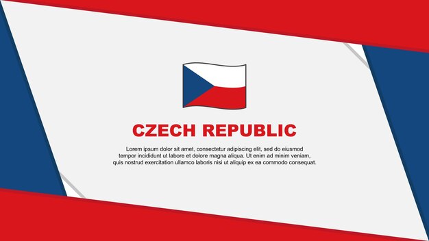 Tsjechische Republiek Vlag Abstracte Achtergrond Ontwerpsjabloon Tsjechische Republiek Onafhankelijkheidsdag Banner Cartoon Vector Illustratie Tsjechische Republiek Cartoon