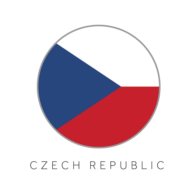 Tsjechische Republiek vlag ronde cirkel vector icon