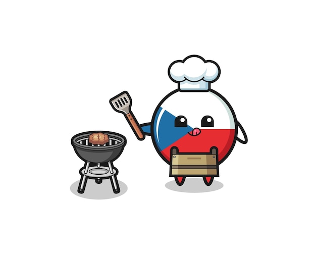 Tsjechische vlag barbecue chef-kok met een grill